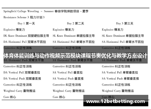体育体能训练与动作视频示范模块课程节奏优化与教学方案设计